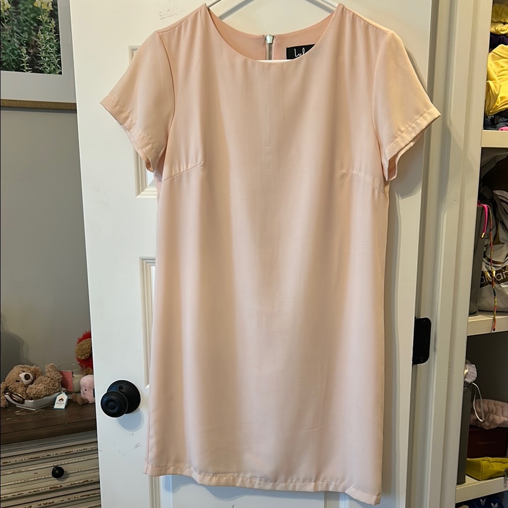 Elegant Pink Short Sleeve Dress